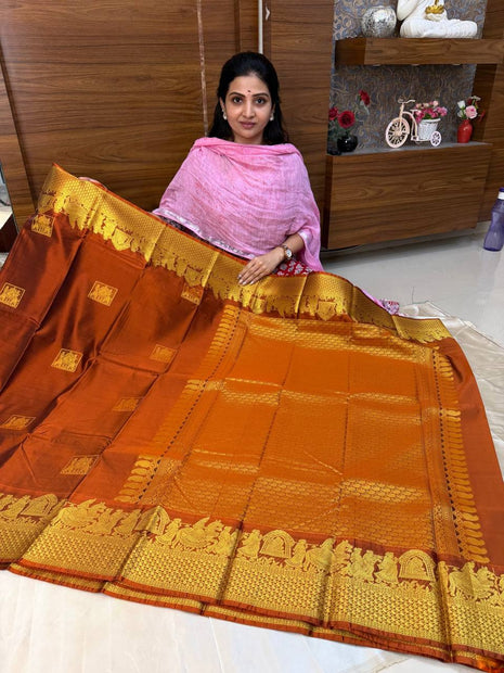 Premium Kanchi Gold Zari Pallaku Design