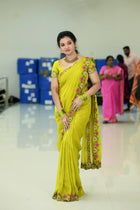 Designer Saree With Cut Work