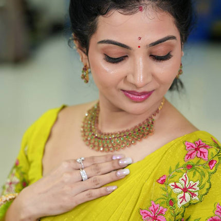 Designer Saree With Cut Work