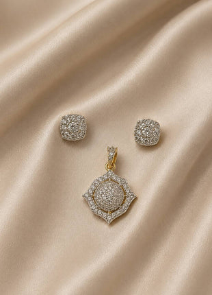 Diamond look Stone Dollar With Earring