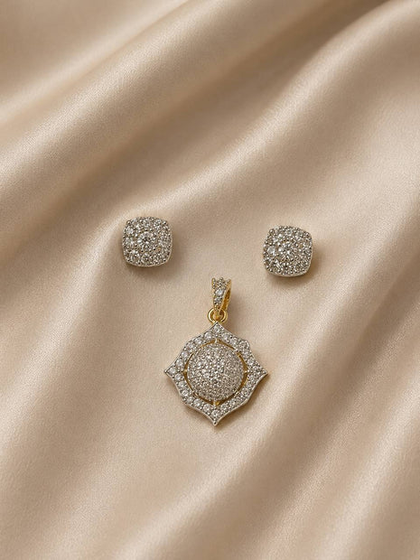 Diamond look Stone Dollar With Earring