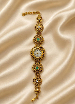 Women's Gold-Tone Ethnic Bracelet Watch