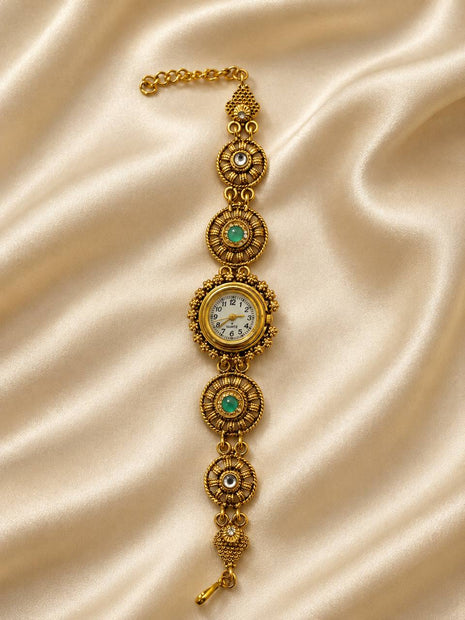 Women's Gold-Tone Ethnic Bracelet Watch