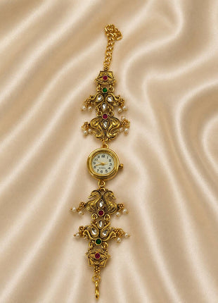 Women's Gold-Tone Ethnic Bracelet Watch