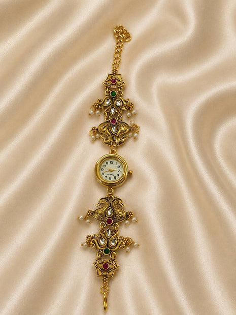 Women's Gold-Tone Ethnic Bracelet Watch