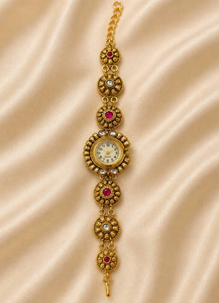 Women's Gold-Tone Ethnic Bracelet Watch