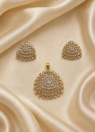 Diamond look Stone Dollar With Earring