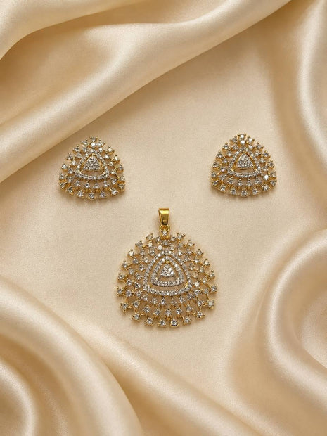 Diamond look Stone Dollar With Earring