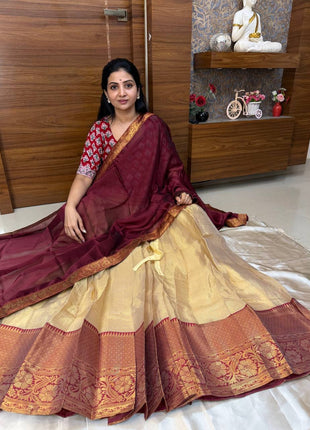 Half Saree (Stitched Skirt, Unstitched Blouse)