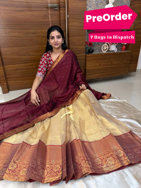 Half Saree (Stitched Skirt, Unstitched Blouse)