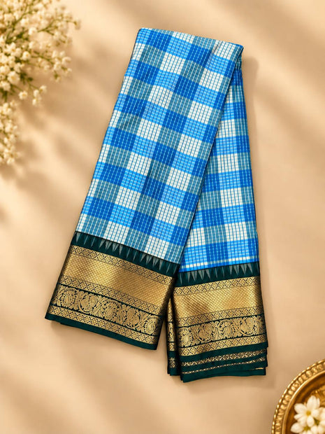 Premium Kanchi With Madras Checks Saree