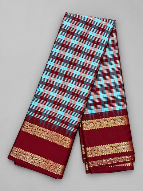 Premium Kanchi With Madras Checks Saree