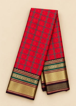Premium Kanchi With Madras Checks Saree