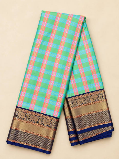 Premium Kanchi With Madras Checks Saree