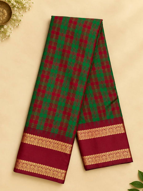 Premium Kanchi With Madras Checks Saree