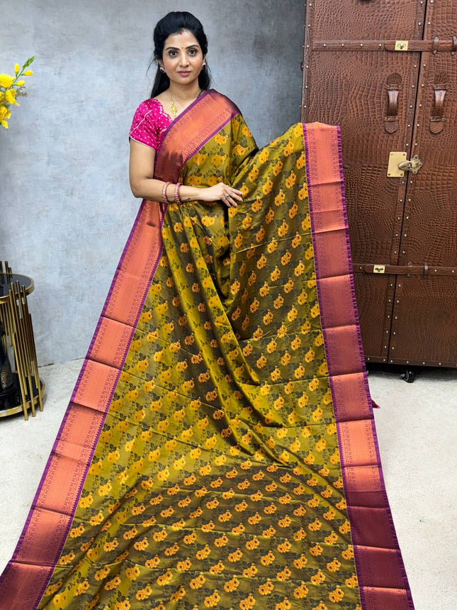 Triple Shade Kanchi Silk