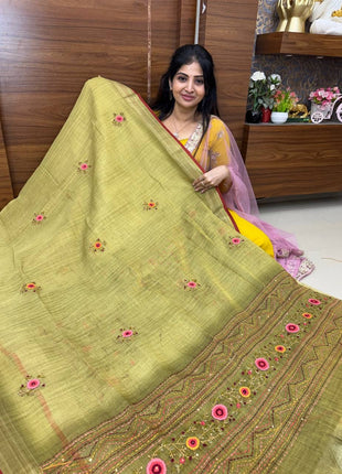 Linen With French Knot