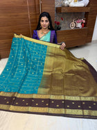 Premium Kanchi Gold Zari Coffee Brown Border