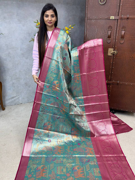 Bridal Tissue Silver Zari