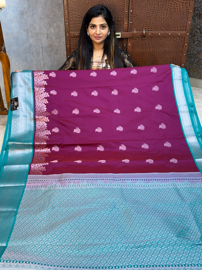 Premium Kanchi Silver Zari