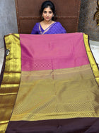 Premium Kanchi Gold Zari Coffee Brown Border