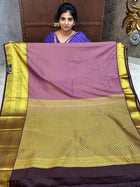 Premium Kanchi Gold Zari Coffee Brown Border