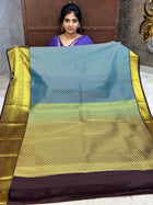 Premium Kanchi Gold Zari Coffee Brown Border