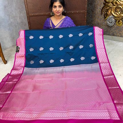 Premium Kanchi Silver Zari