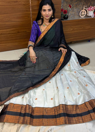 Half Saree (Stitched Skirt, Unstitched Blouse)