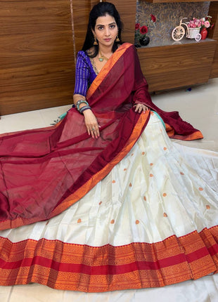Half Saree (Stitched Skirt, Unstitched Blouse)