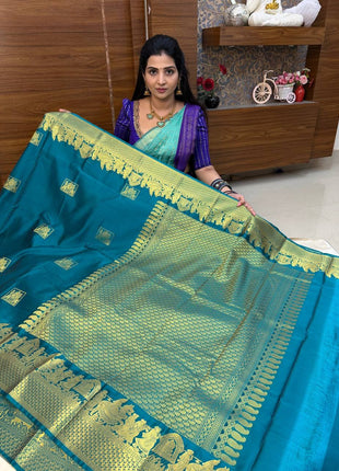 Premium Kanchi Gold Zari Pallaku Design