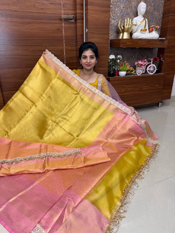 Katan With Lace Work Border