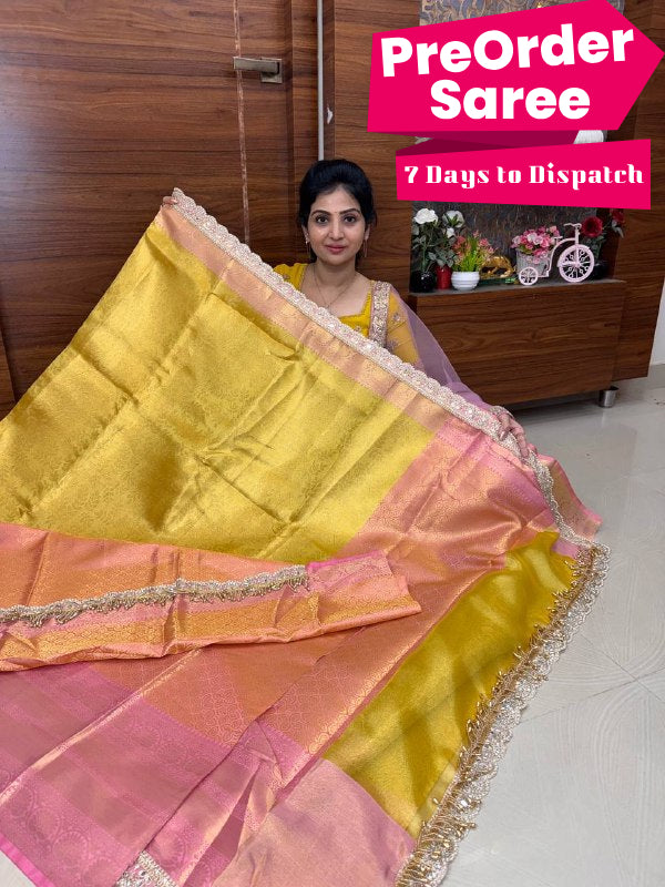 Katan With Lace Work Border