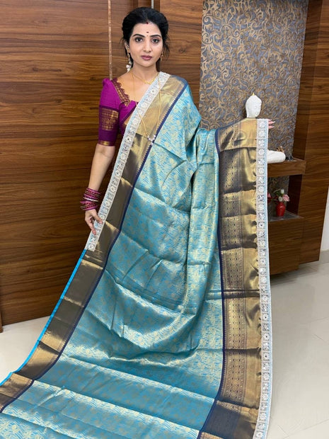 Katan With Lace Work Border