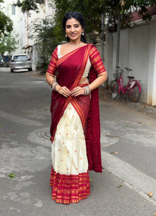 Half Saree (Stitched Skirt, Unstitched Blouse)