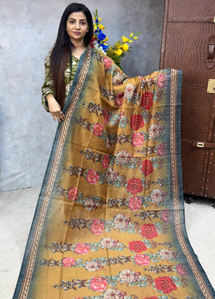 Pure Linen with Kalamkari Printed