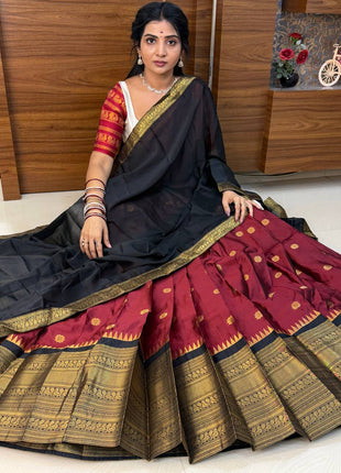 Half Saree (Stitched Skirt, Unstitched Blouse)