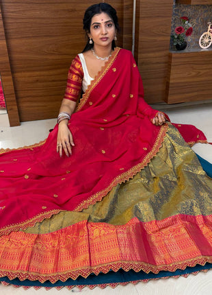 Lehenga is Free Size (Semi Stitched )