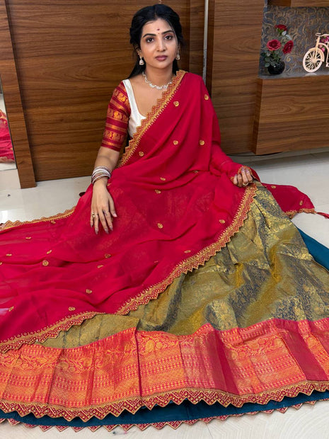 Lehenga is Free Size (Semi Stitched )