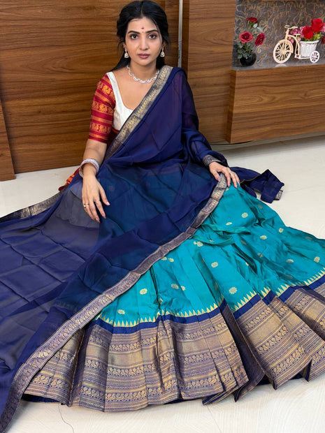 Half Saree (Stitched Skirt, Unstitched Blouse)