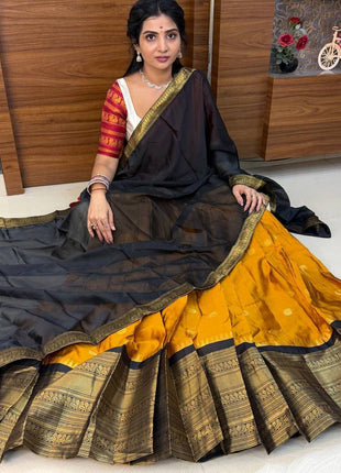Half Saree (Stitched Skirt, Unstitched Blouse)