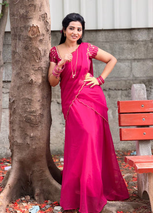 Georgette Half Saree (Stitched Skirt, Unstitched Blouse)