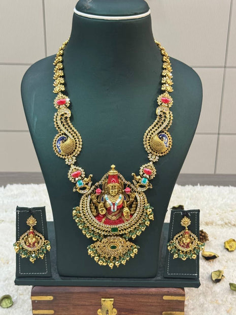 Temple with Diamond look Stone Jewellery