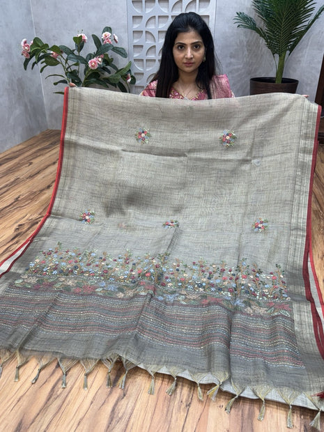 Linen With French Knot