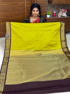 Vaira Oosi Gold Zari  Coffee Brown Border
