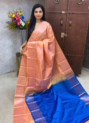 Premium Kanchi Rose Gold Zari