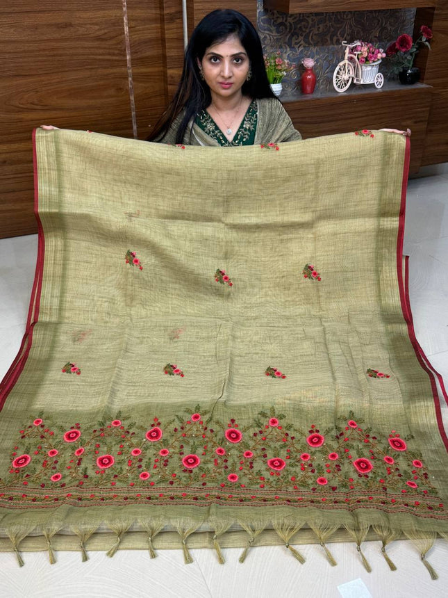 Linen With French Knot