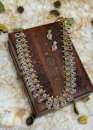 Temple with Diamond look Stone Jewellery