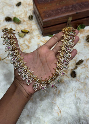 Temple with Diamond look Stone Jewellery