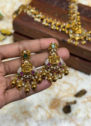 Temple with Diamond look Stone Jewellery